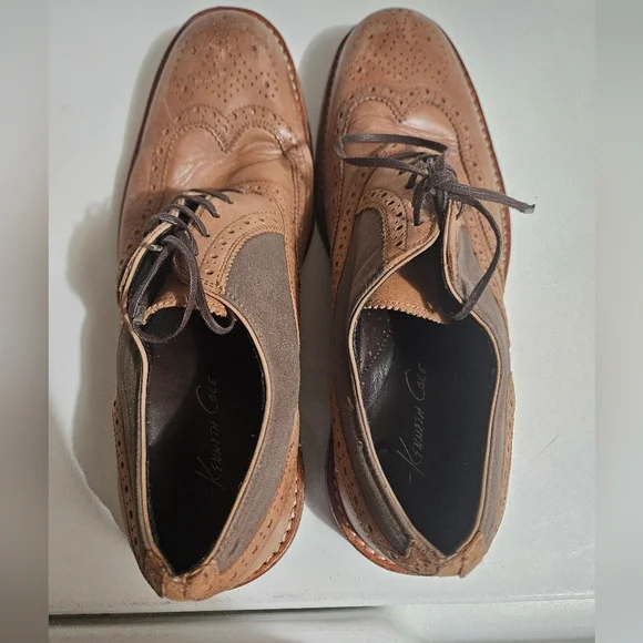 KENNETH COLE Shoes Wingtip Dress Oxfords Brown Men's!