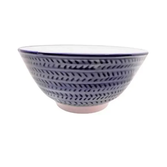 PIER ONE Blue TWILL Porcelain 6” Rice Bowl