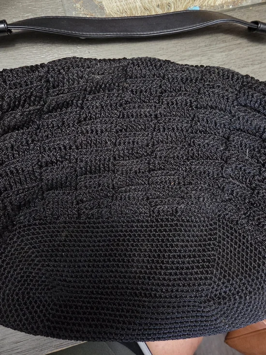 The Sak Black Crochet Hobo Shoulder Bag
