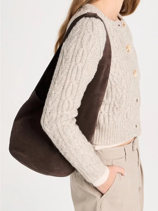 Reformation Silvana bucket bag brown suede