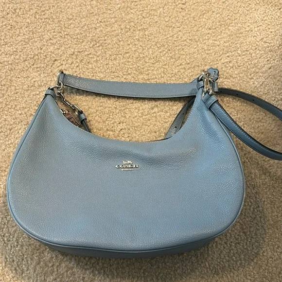 Viral Coach Light Blue Leather Hobo Bag