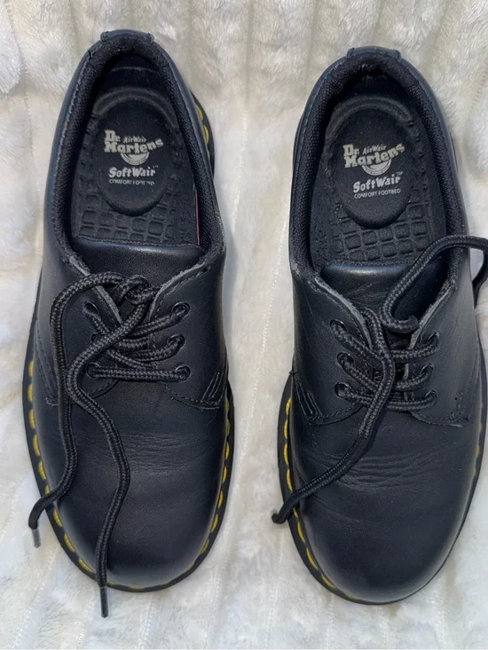 Dr. Martens Slip Resistant Leather Oxford Shoes Black US Men's 5/ Women's 6