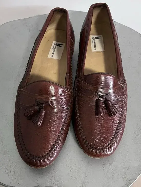 Vintage Moreschi Italy Brown Leather Tassel Loafers Men’s Size 9 Handcrafted