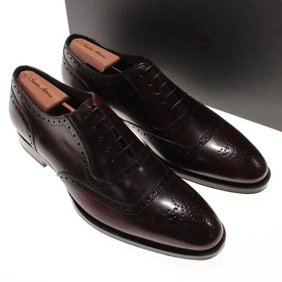 Di Bianco NWD Lace Up Oxford Dress Shoes Size 8 US in Cherry Red Leather