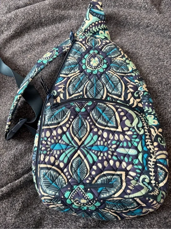 Vera Bradley Blue Island Medallion Essential Sling Backpack