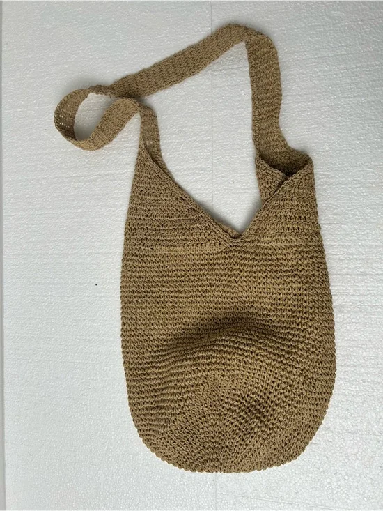 Women’s Crochet straw bag boho beach casual