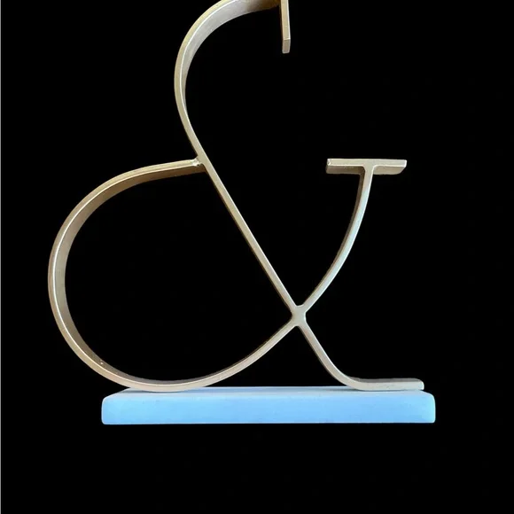 RARE Pier 1 Gold and White Decorative Accents Ampersand