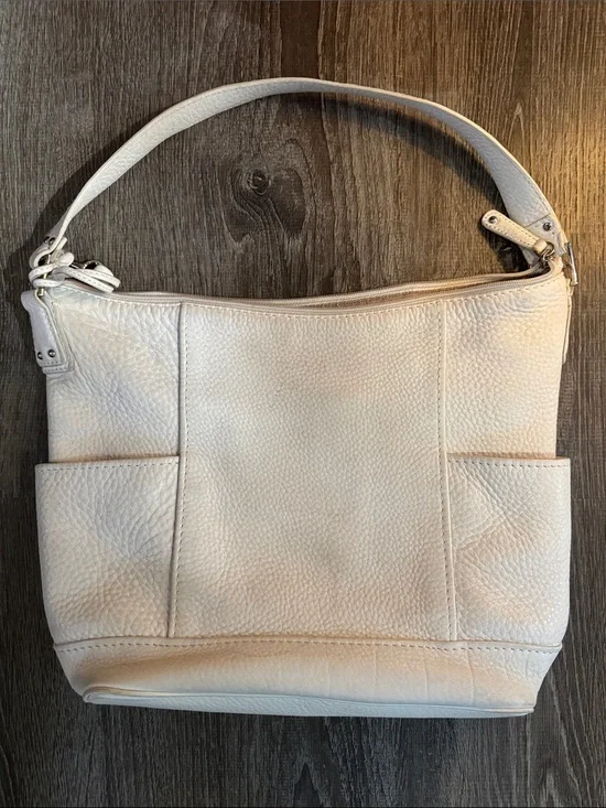 Fossil White/Cream Leather Shoulder Bag