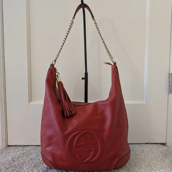Gucci Soho Red Chain Hobo