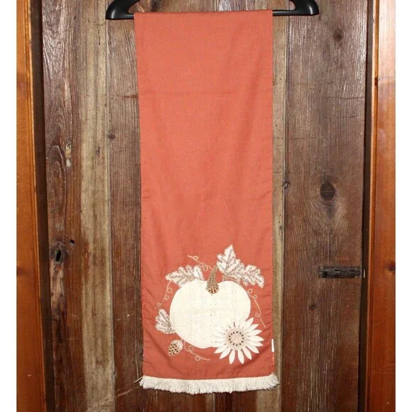 Pier 1 Imports Table Runner Fall Floral orange white seeds 70