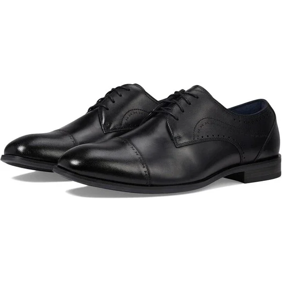 Stacy Adams Bryant 25634-001 Oxford Men's US 8 Black Cap Toe Dress Shoes HAWK683