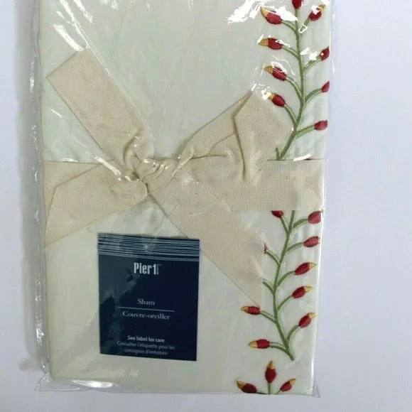 Pier 1 Imports One Floral Embroidered Euro Sham