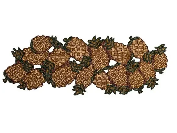 Pier 1 Table Runner Beaded Pineapple Luau Tropical Beachy Dining Decor 13