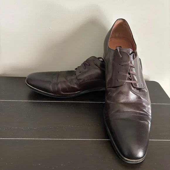 Express Brown Leather‎ Capped Toe Oxford Shoes Classic Design 10.5