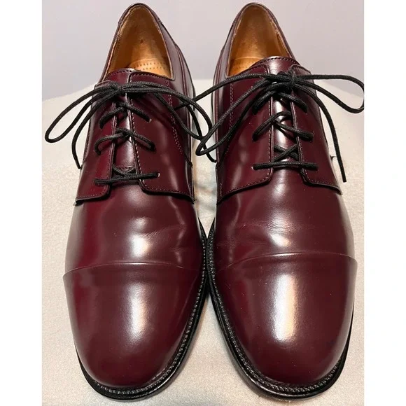 Bostonian Mens Brown Leather Cap Toe Tahoe Dress Shoes 25039 Lace Up Sz 10W‎