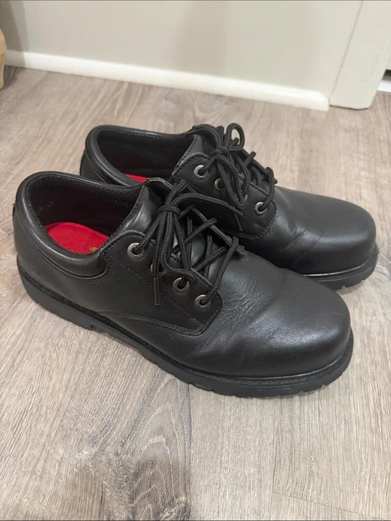 Men's Black Leather Lace-Up Work Shoes. Sketches (doc Martin)
