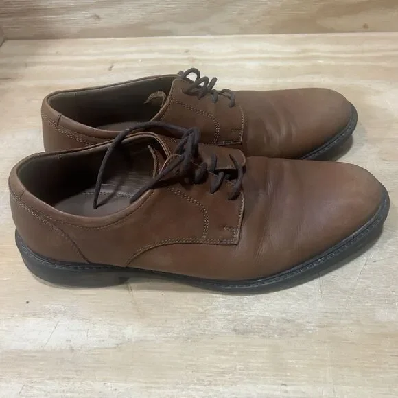 Johnston Murphy Shoes Mens Size 9 Brown Genuine Leather Plain Toe Oxford