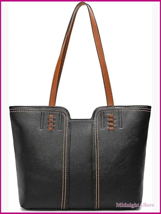 Large Faux Leather Hobo Bag Braided Top Zipper Shoulder Purse