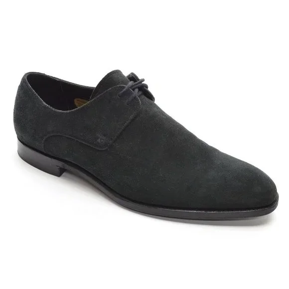 Men Barker Black Wallace Made in England Black Nubuck Oxfords 7.5