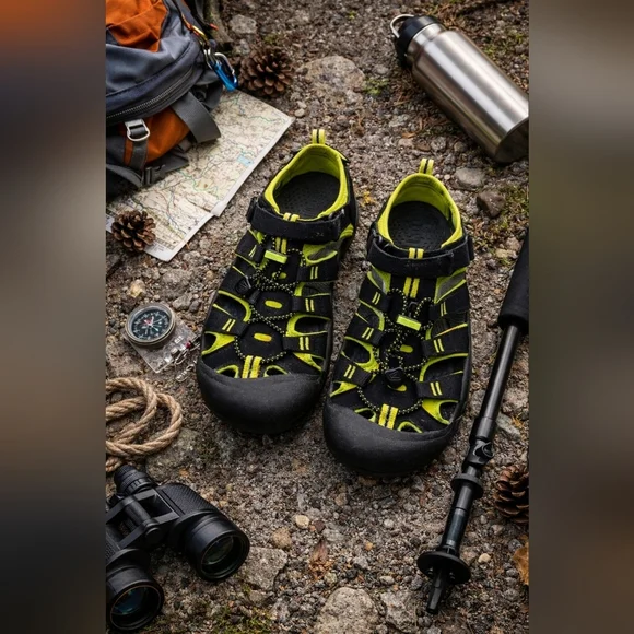 Keen Newport Waterproof Black Green Outdoor Hiking Sandles. Ladies 6