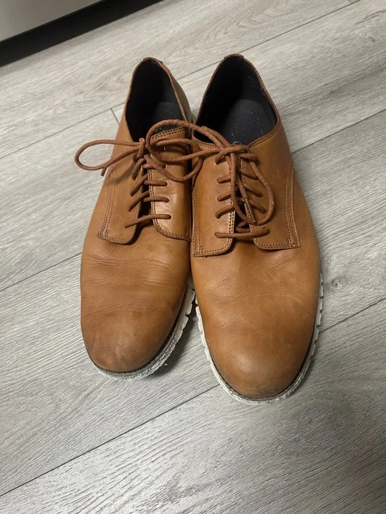 Cole Haan Tan Leather Derby Shoes