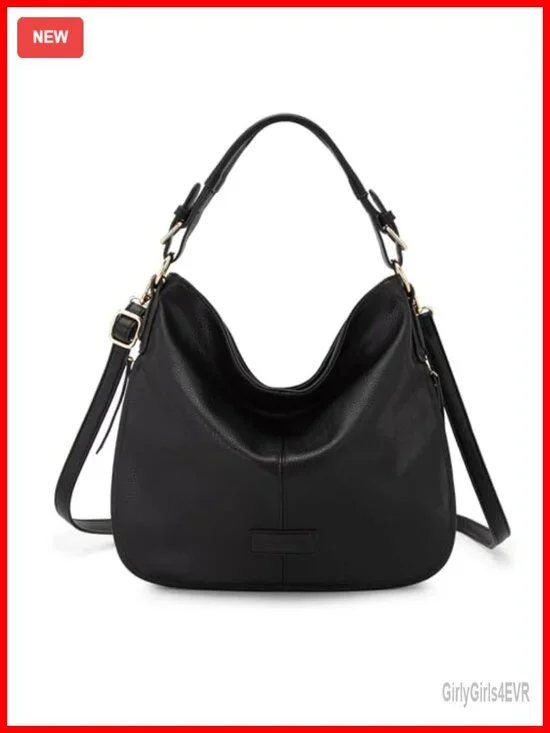 Vegan Leather Hobo Bag with Expandable Zipper, Shoulder Crossbody Handbag