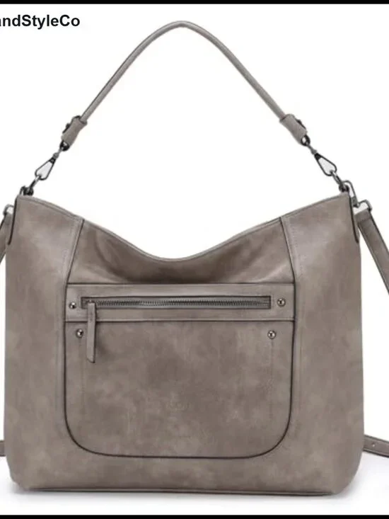 Vegan Leather Hobo Bag Large Slouchy Shoulder Purse Crossbody Strap