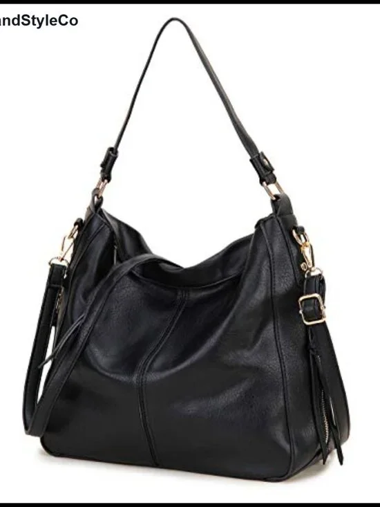Faux Leather Hobo Shoulder Bag Fits 10.9