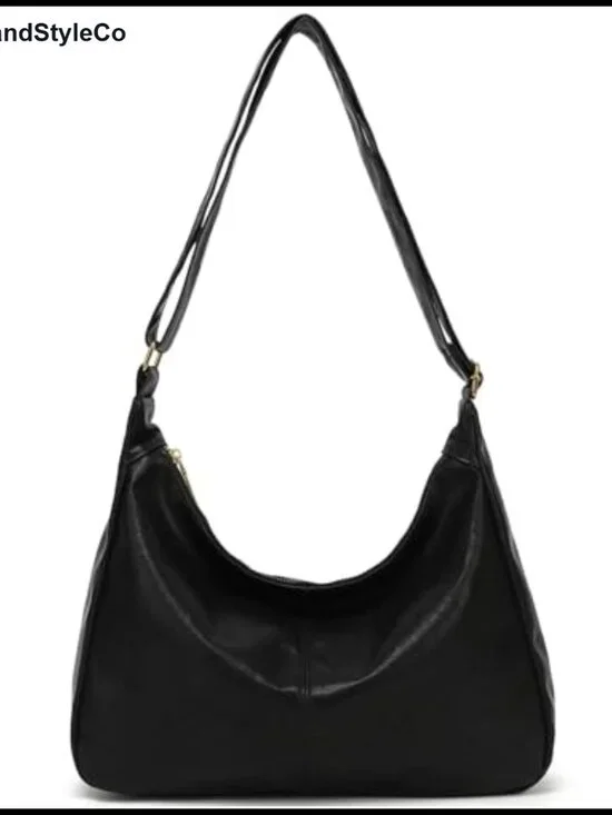 Vegan Leather Hobo Bag Ultra Soft Slouchy Shoulder Handbag Tote