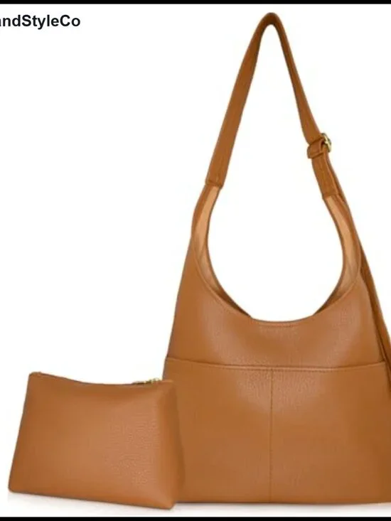 Slouchy Hobo Tote Bag Soft Vegan Leather Shoulder Purse Travel