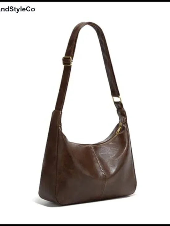 Vegan Leather Slouchy Hobo Shoulder Crossbody Tote Purse Travel Bag