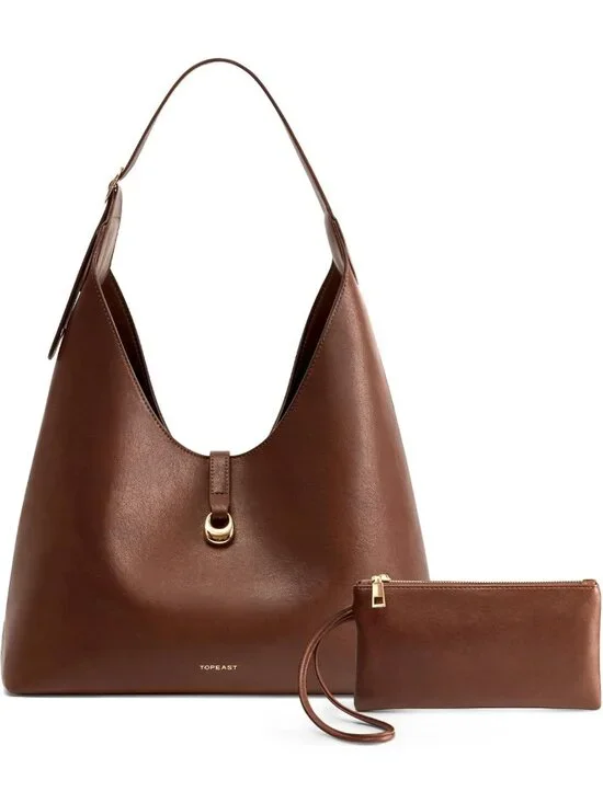 Chic Slouchy Hobo Bag for Women, Large PU Leather Shoulder Tote with Wallet