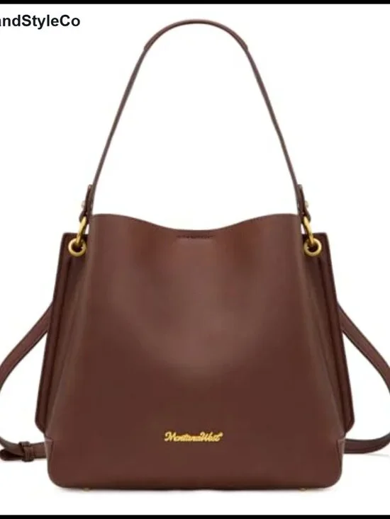 Medium Hobo Shoulder Bag PU Leather 3 Compartments Crossbody Purse
