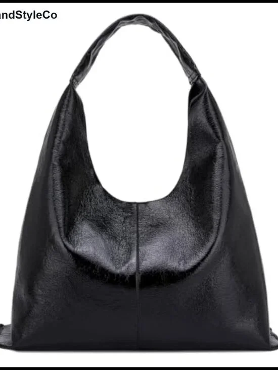 Slouchy Hobo Bag Faux Leather Shoulder Bag Vegan Leather Work Tote Purse
