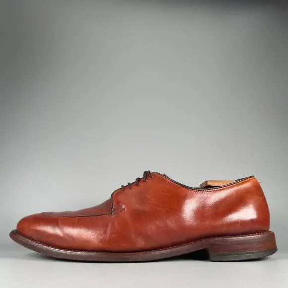 Allen Edmonds Delray Men's 9.5 D Chili Brown Leather Split Toe Dress Shoe Casual