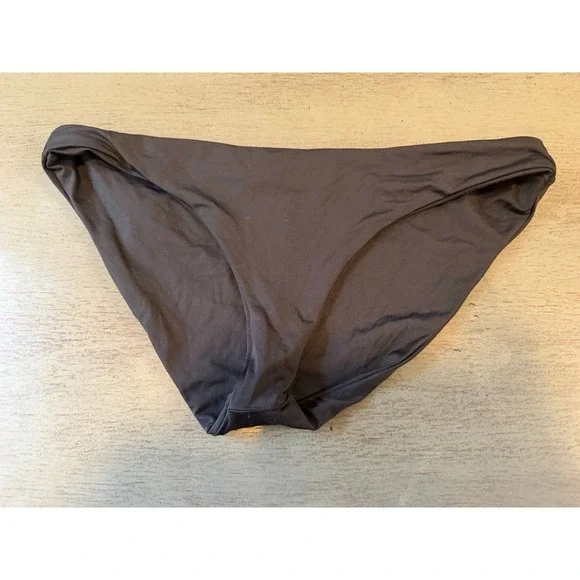 L Space Full Cut Bikini Bottoms Black Low Rise Swimwear Large L/G Made in USA