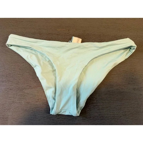 L*Space Women Aqua Blue Bikini Bottom Swimwear Small Low Rise NWOT