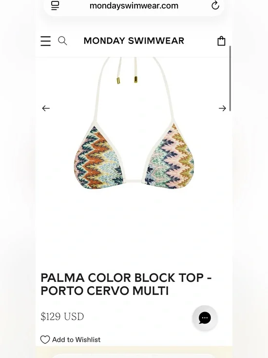 Monday Swimwear Porto bikini top in Palma multi color