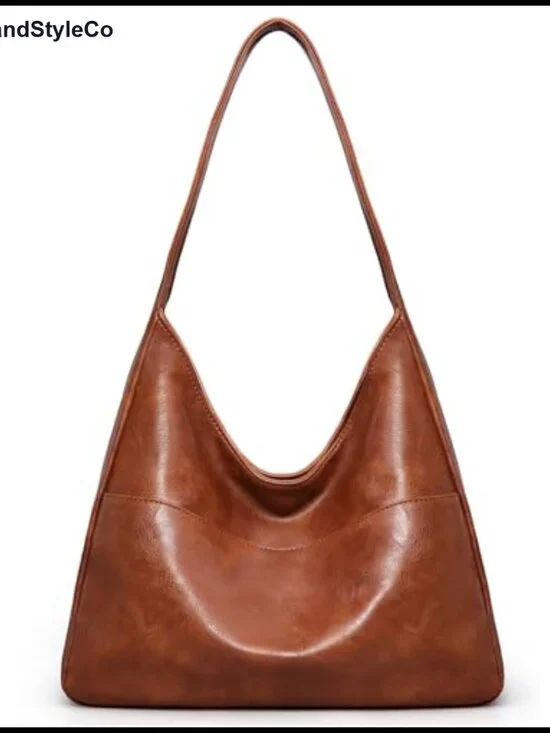 Sinuoda Slouchy Hobo Shoulder Bag Vegan Leather Faux Leather Purse