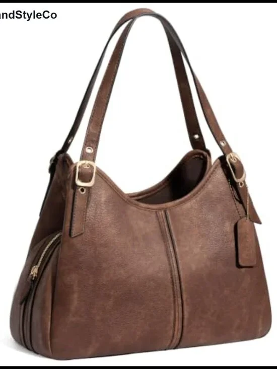 Soft Faux Leather Hobo Shoulder Bag Slouchy Vintage Purse Everyday
