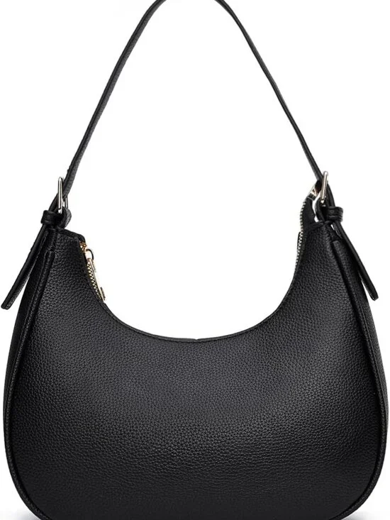 Chic Small Crescent Shoulder Bag - Classic Hobo Tote Purse for Women