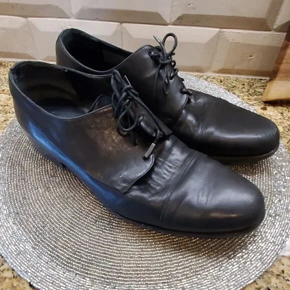 BALLY‎ Black Leather Lace Ups - Size 10
