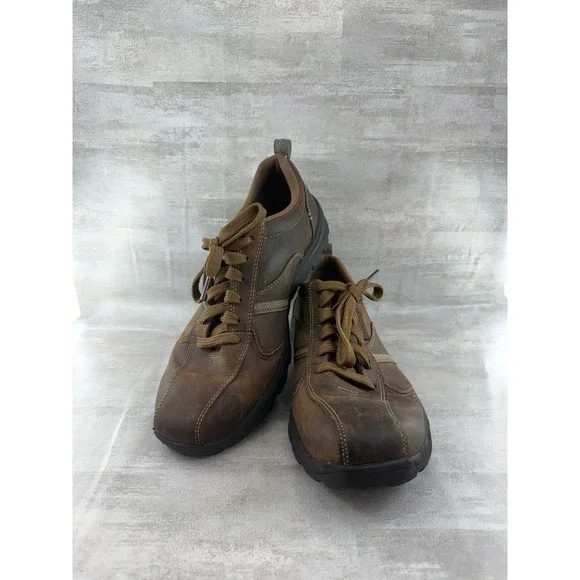 Skechers Relaxed Fit Memory Foam Brown Leather Men Shoes 64224 Size 9.5