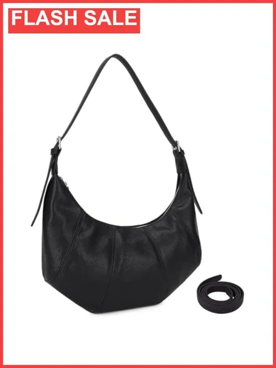 Slouchy Vegan Leather Hobo Shoulder Bag Convertible Crossbody Purse