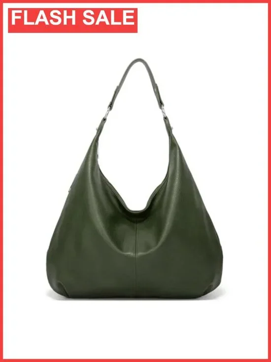 PU Leather Hobo Shoulder Bag Slouchy Large Top Handle Purse