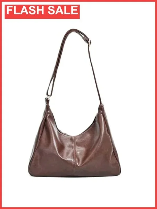 Faux Leather Hobo Bag Vegan Leather Slouchy Shoulder Purse