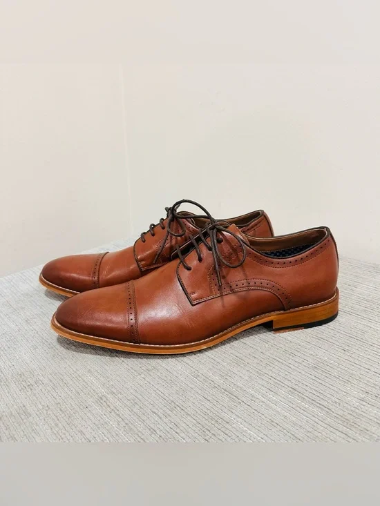 Ashford Hayes Define Men's Dress Shoes Cognac Tan Oxford Size 13M Model 055434