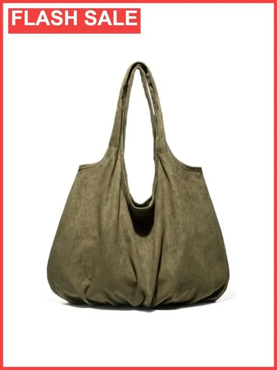 Faux Suede Slouchy Hobo Shoulder Bag Large Tote Purse for Work Travel