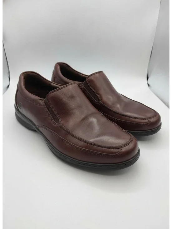 Born Brown Leather Loafers Men's Size 9W Slip-On Apron Toe Shoes