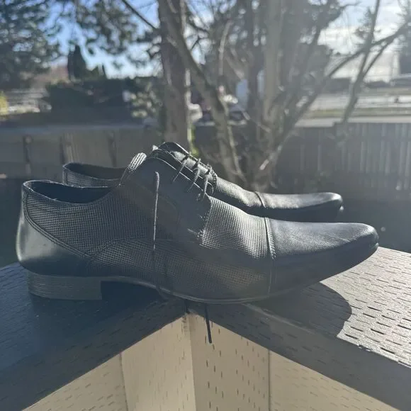 Asos Mens Leather Oxford‎ Shoes Black Pointed Toe Size 12 Sung Jinwoo Cosplay